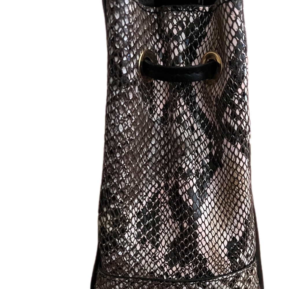 Sara Burglar Ariel Snake Skin Italian Leather Black Bucket Bag NWOT - Picture 2 of 2
